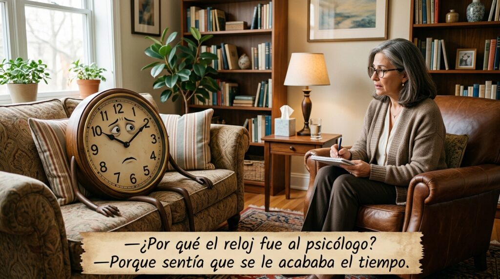 Clock_talking_to_therapist_20261003190602-1024x572 Crisis de segundero: La urgente terapia del péndulo de caoba